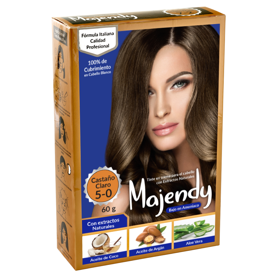 TINTE CREMA BAJO 5-0 CASTAÑO CLARO MAJENDY