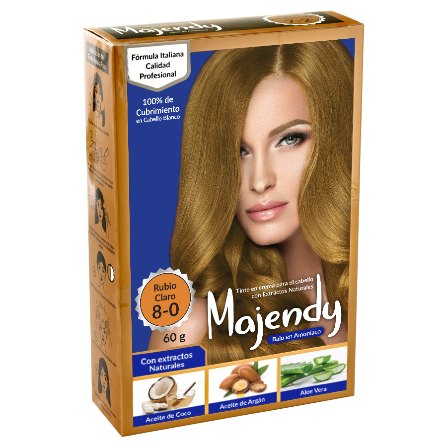 TINTE CREMA BAJO 8-0 RUBIO CLARO MAJENDY