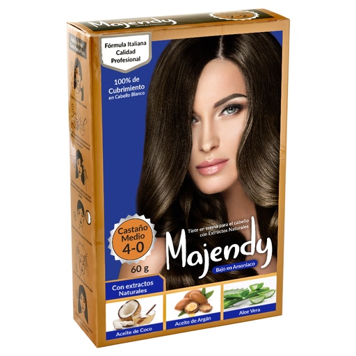 TINTE CREMA BAJO 4-0 CASTAÑO MEDIO MAJENDY