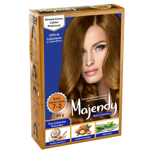 TINTE CREMA BAJO 7-2 RUBIO MEDIO MATE MAJENDY