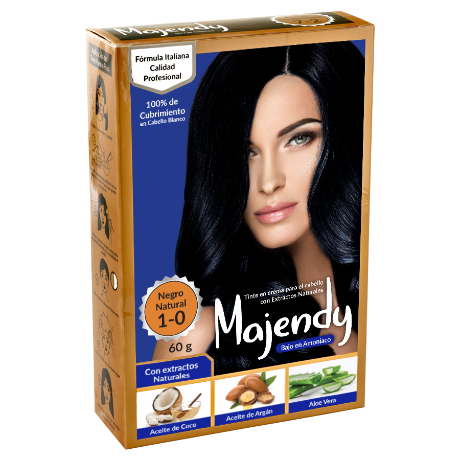 TINTE CREMA BAJO 1-0 NEGRO NATURAL MAJENDY