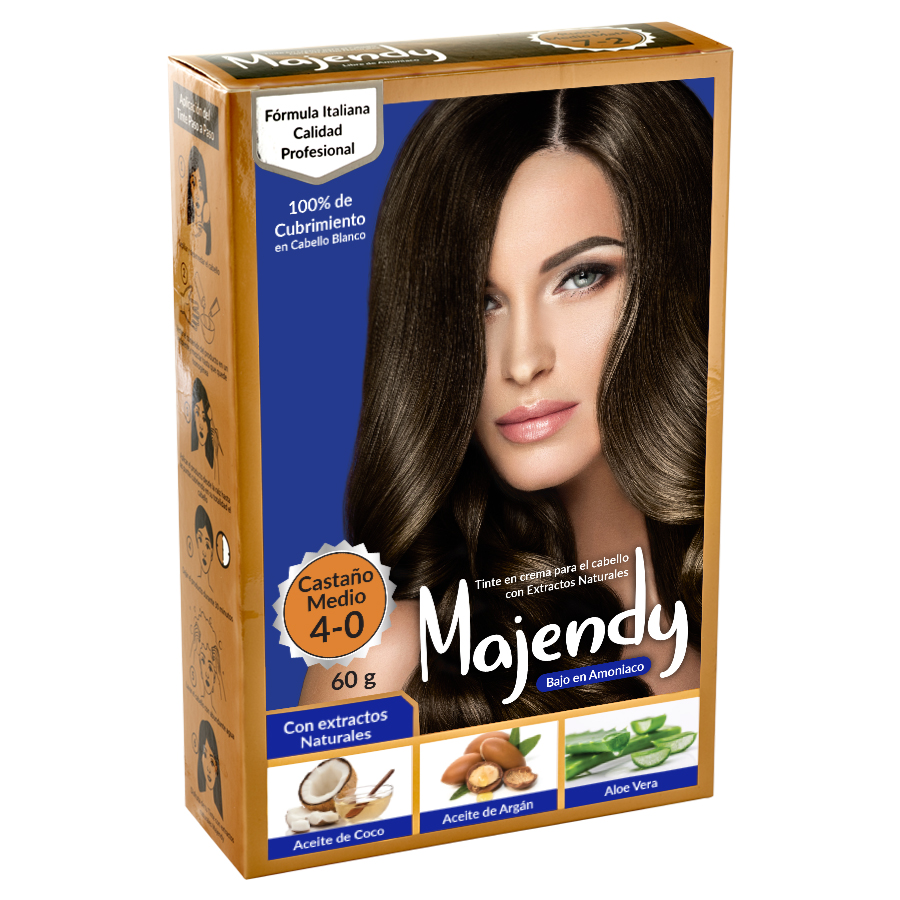TINTE CREMA BAJO 4-0 CASTAÑO MEDIO MAJENDY