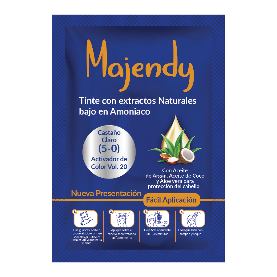 TINTE LIQUIDO 5-0 CASTAÑO CLARO X UND MAJENDY