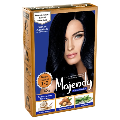 TINTE CREMA BAJO 1-0 NEGRO NATURAL MAJENDY