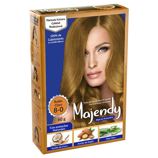 TINTE CREMA BAJO 8-0 RUBIO CLARO MAJENDY